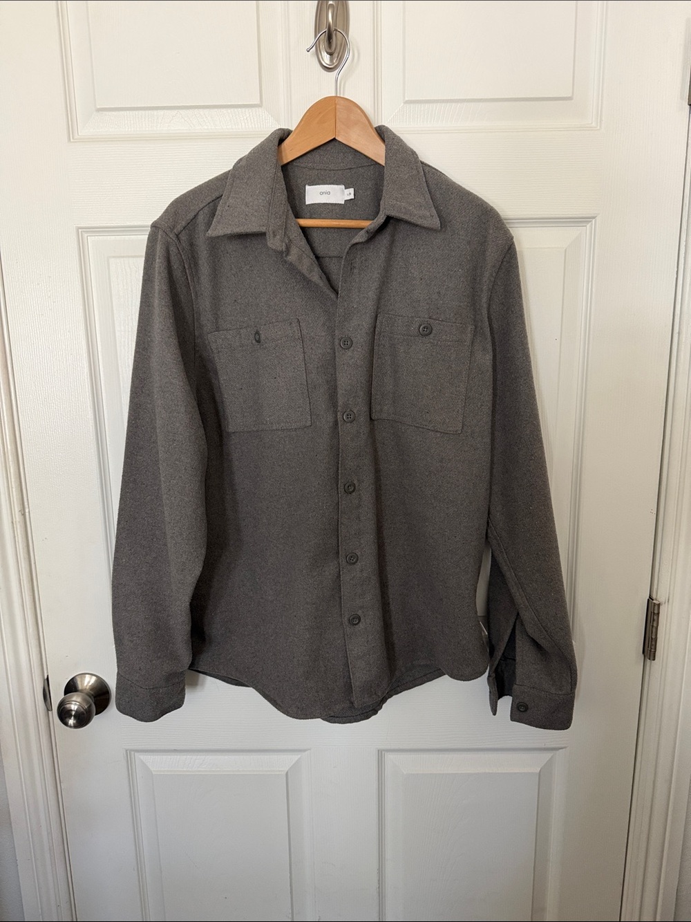 Onia Lg Gray Lightweight Button-Up Shirt Jacket